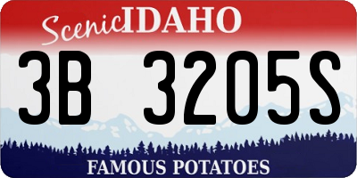 ID license plate 3B3205S