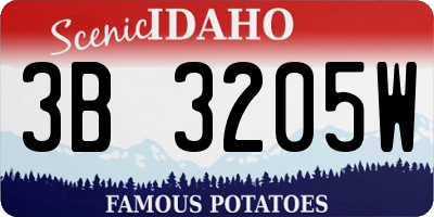 ID license plate 3B3205W