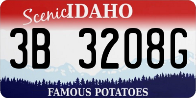 ID license plate 3B3208G