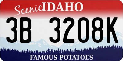 ID license plate 3B3208K