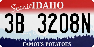 ID license plate 3B3208N