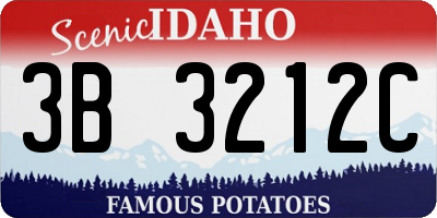 ID license plate 3B3212C