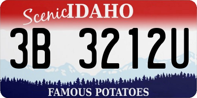 ID license plate 3B3212U
