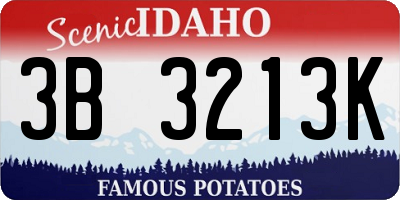 ID license plate 3B3213K
