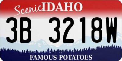 ID license plate 3B3218W