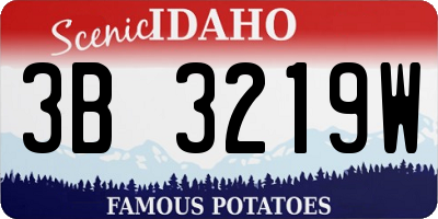 ID license plate 3B3219W