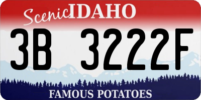 ID license plate 3B3222F
