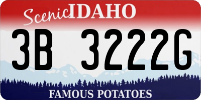 ID license plate 3B3222G