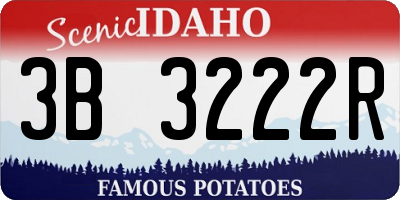 ID license plate 3B3222R