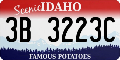 ID license plate 3B3223C