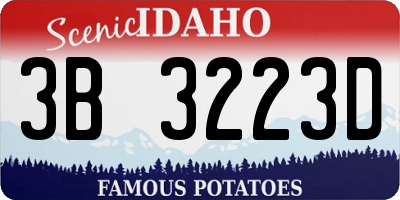 ID license plate 3B3223D