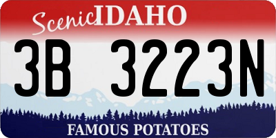 ID license plate 3B3223N