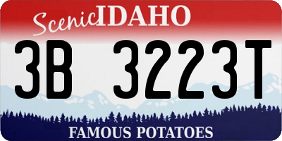ID license plate 3B3223T