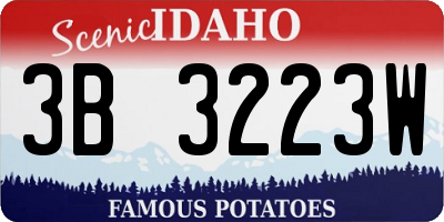 ID license plate 3B3223W