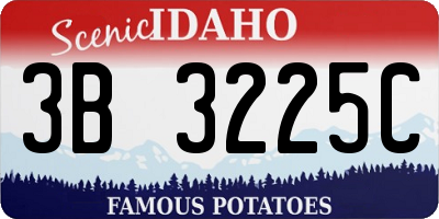 ID license plate 3B3225C