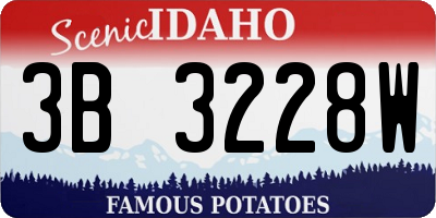ID license plate 3B3228W