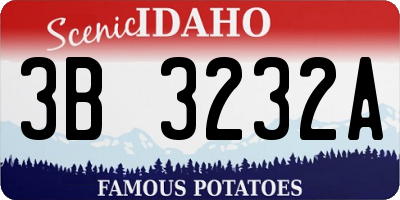 ID license plate 3B3232A