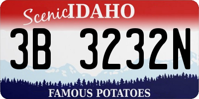 ID license plate 3B3232N