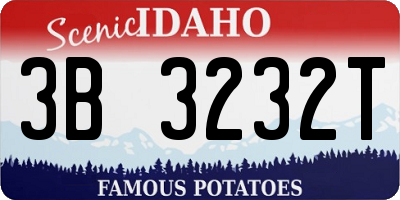 ID license plate 3B3232T