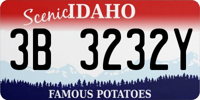ID license plate 3B3232Y