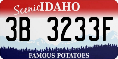 ID license plate 3B3233F