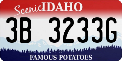 ID license plate 3B3233G