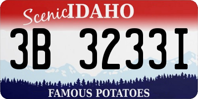 ID license plate 3B3233I