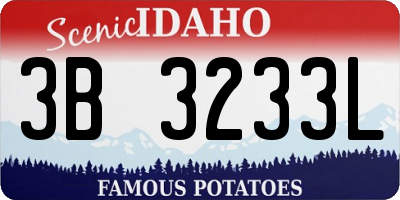 ID license plate 3B3233L