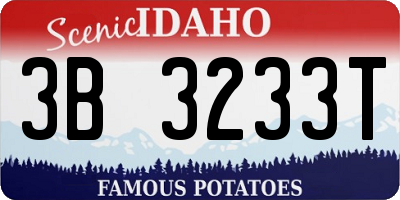 ID license plate 3B3233T