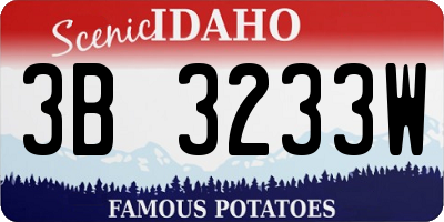 ID license plate 3B3233W