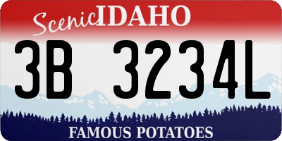 ID license plate 3B3234L