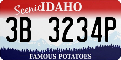 ID license plate 3B3234P