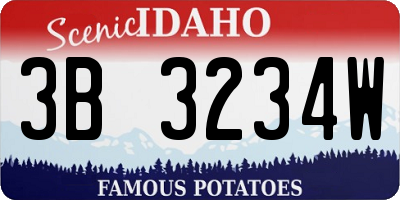 ID license plate 3B3234W
