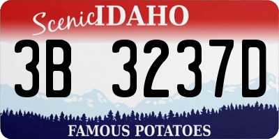 ID license plate 3B3237D