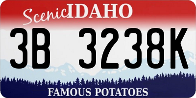 ID license plate 3B3238K
