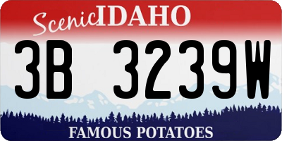ID license plate 3B3239W
