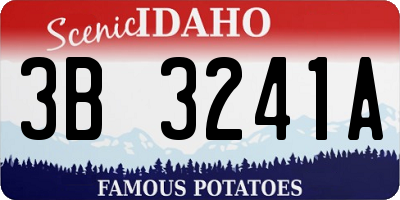ID license plate 3B3241A