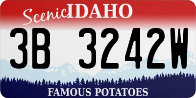ID license plate 3B3242W