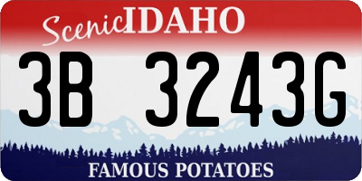 ID license plate 3B3243G