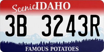 ID license plate 3B3243R