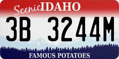 ID license plate 3B3244M
