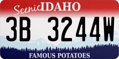 ID license plate 3B3244W