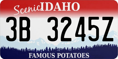 ID license plate 3B3245Z
