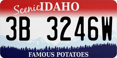ID license plate 3B3246W