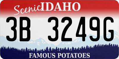 ID license plate 3B3249G