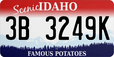 ID license plate 3B3249K