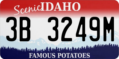 ID license plate 3B3249M