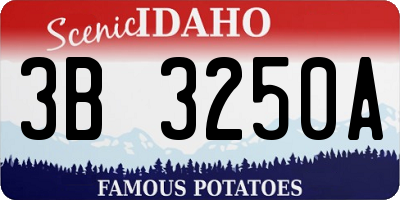 ID license plate 3B3250A