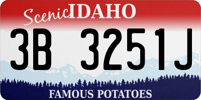 ID license plate 3B3251J