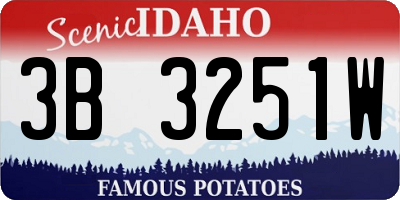 ID license plate 3B3251W